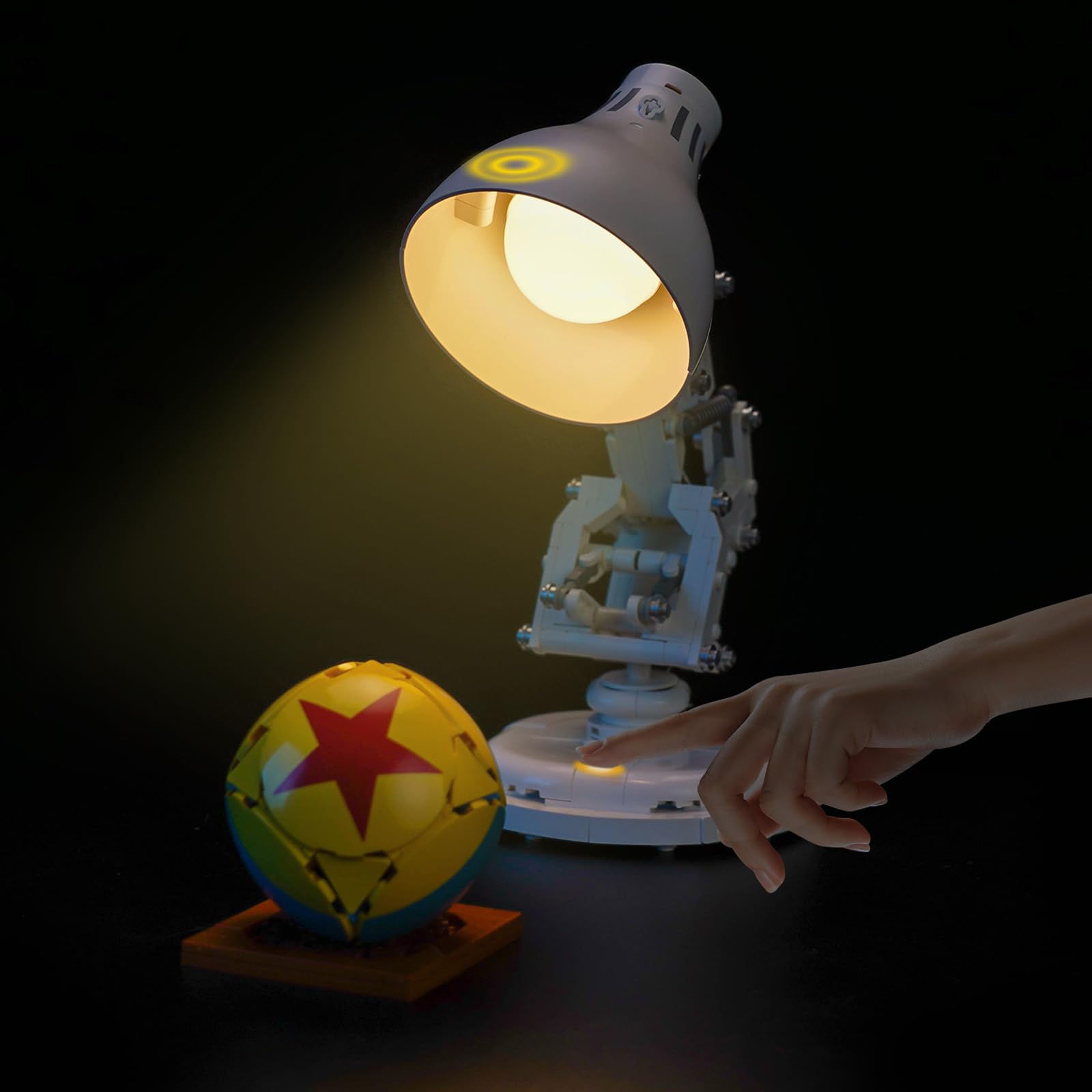 LocoLee Touch Light kit Compatible with Lego 21357 Pixar Luxo Jr - No Model Only Light, LED Lighting Accessories Compatible with Lego Ideas 21357 Pixar Small Table Lamp (Touch Version)