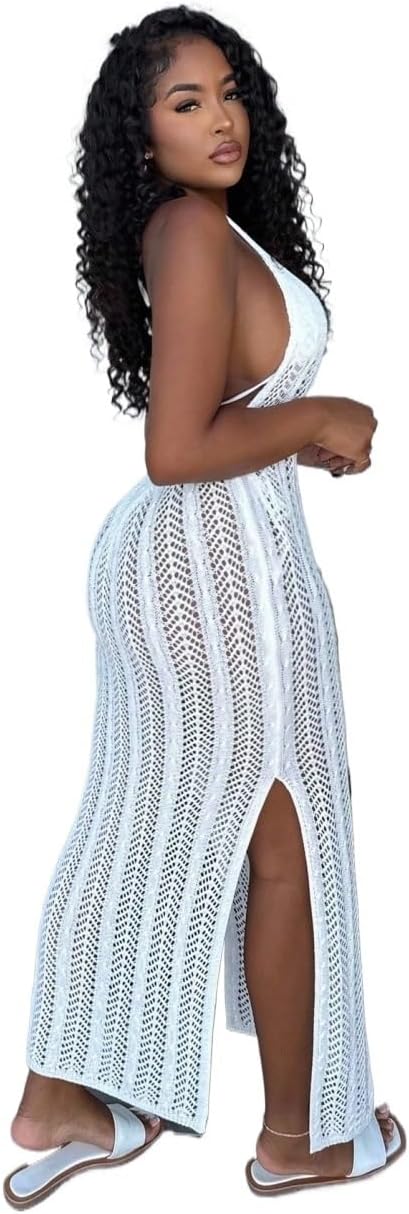 Womens Summer Beach Neck Tie Crop Top cover ups for swimwear