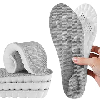 Bacchakidoo Memory Foam Shoe Insole, Shock Absorption Sports Inserts Anti-Slip Cropable Arch Support Orthotic Insoles Soft Elastic for Men Women, Multicolour, EU 40-45