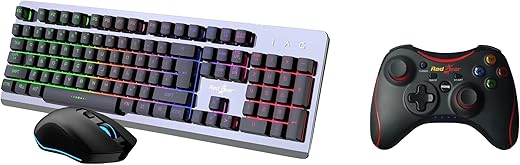 Redgear Pro Series Wired Gamepad with Integrated Force Feedback, Illuminated ABXY Keys, Ergonomically Design, 1.8m USB Cable for PC