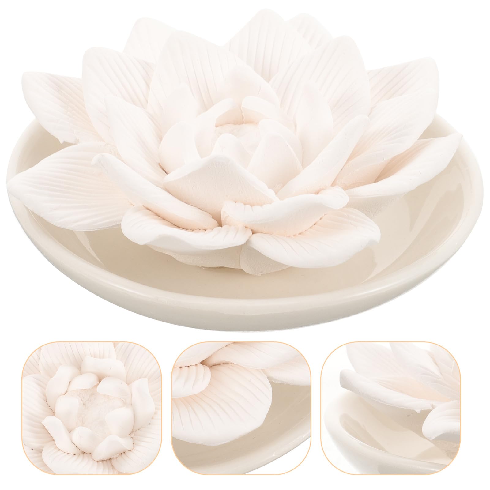 SEWACC difusora de aceites esenciales con diseño de flor, de yeso.