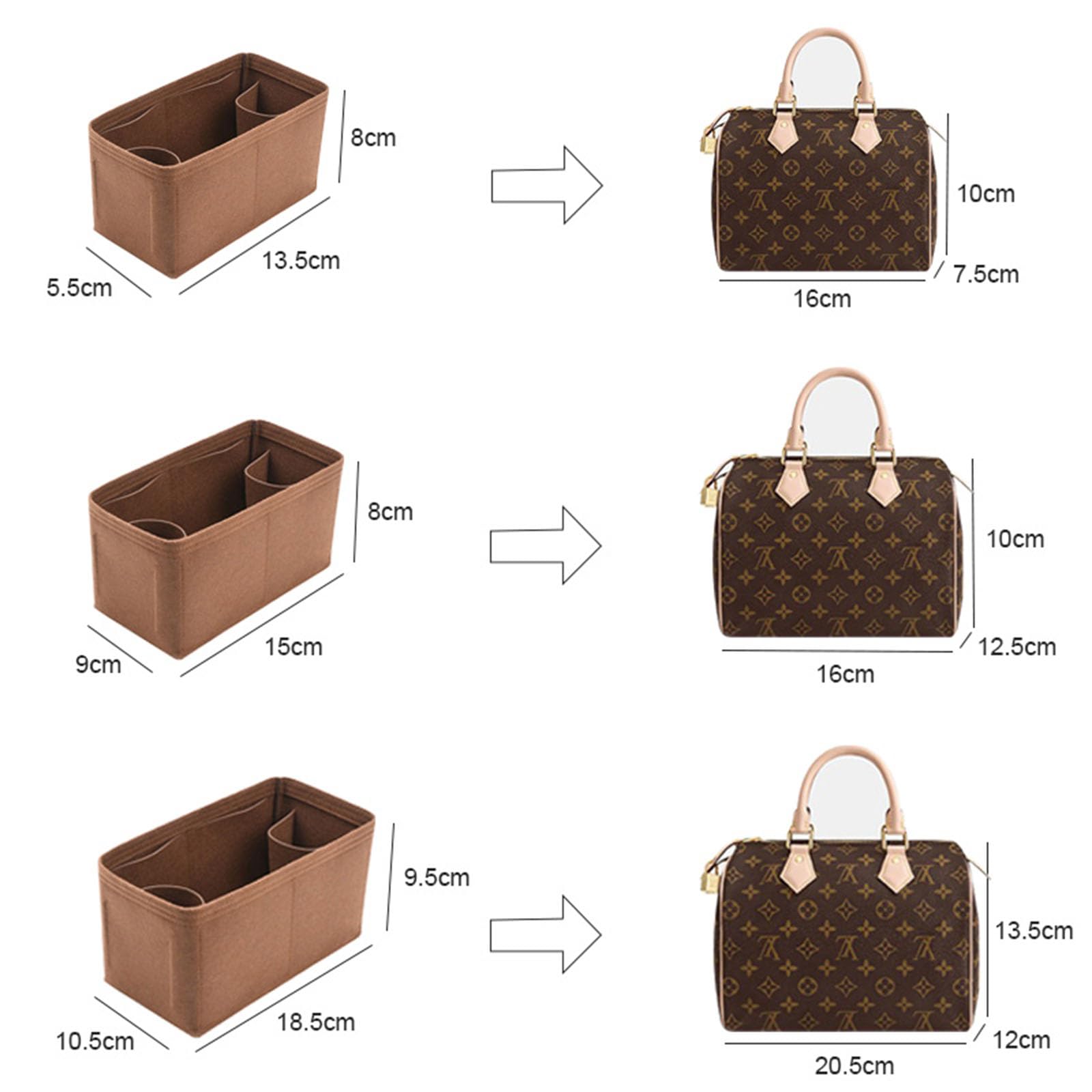 Amazon.com: Lckaey Purse Organizer Insert Fit LV Speedy 20 Tote