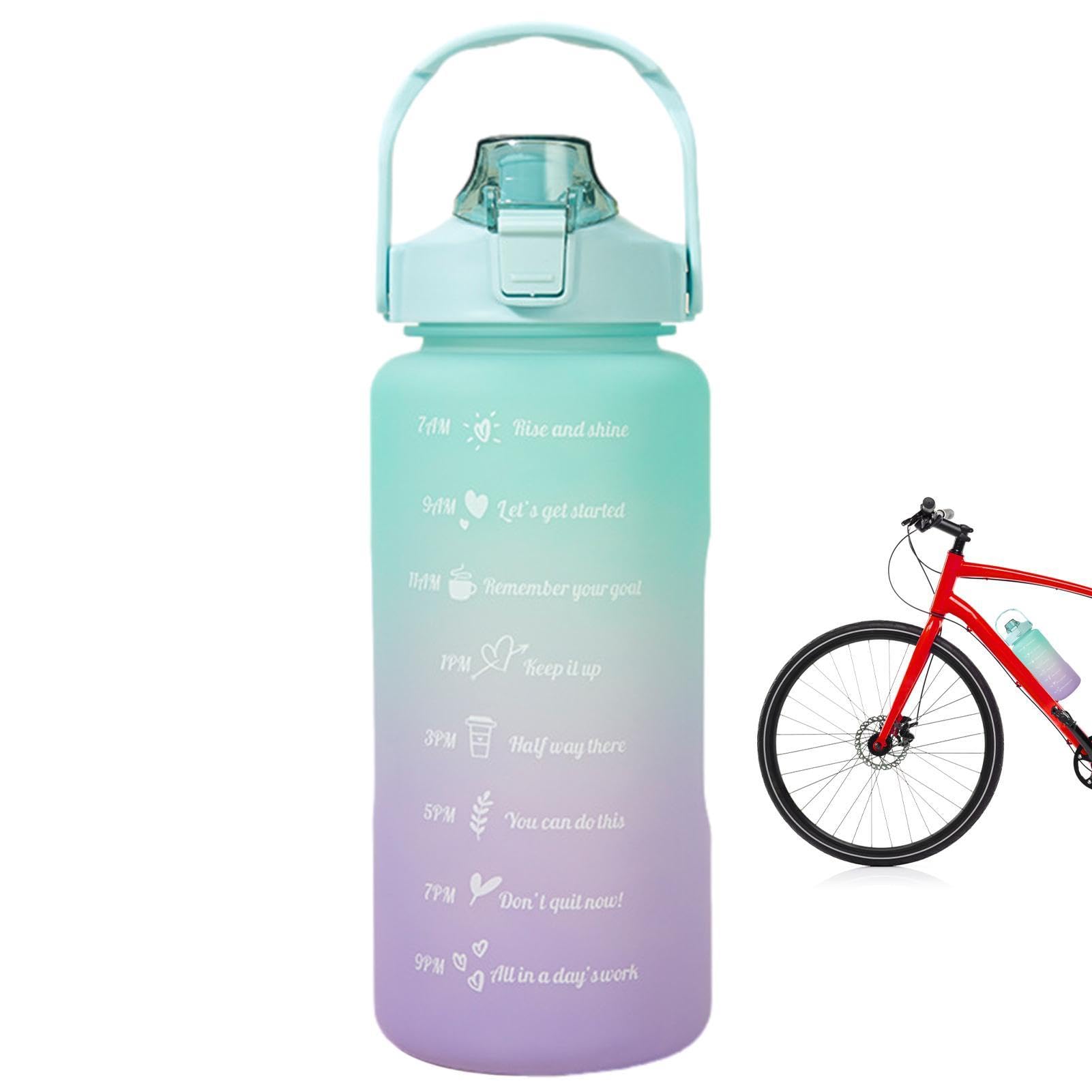 Große Kapazität Wasserflasche, 2L Wiederverwendbare Auslaufsichere Sportflasche mit Strohhalm, ideal für Fitness, Outdoor-Aktivitäten, BPA-frei