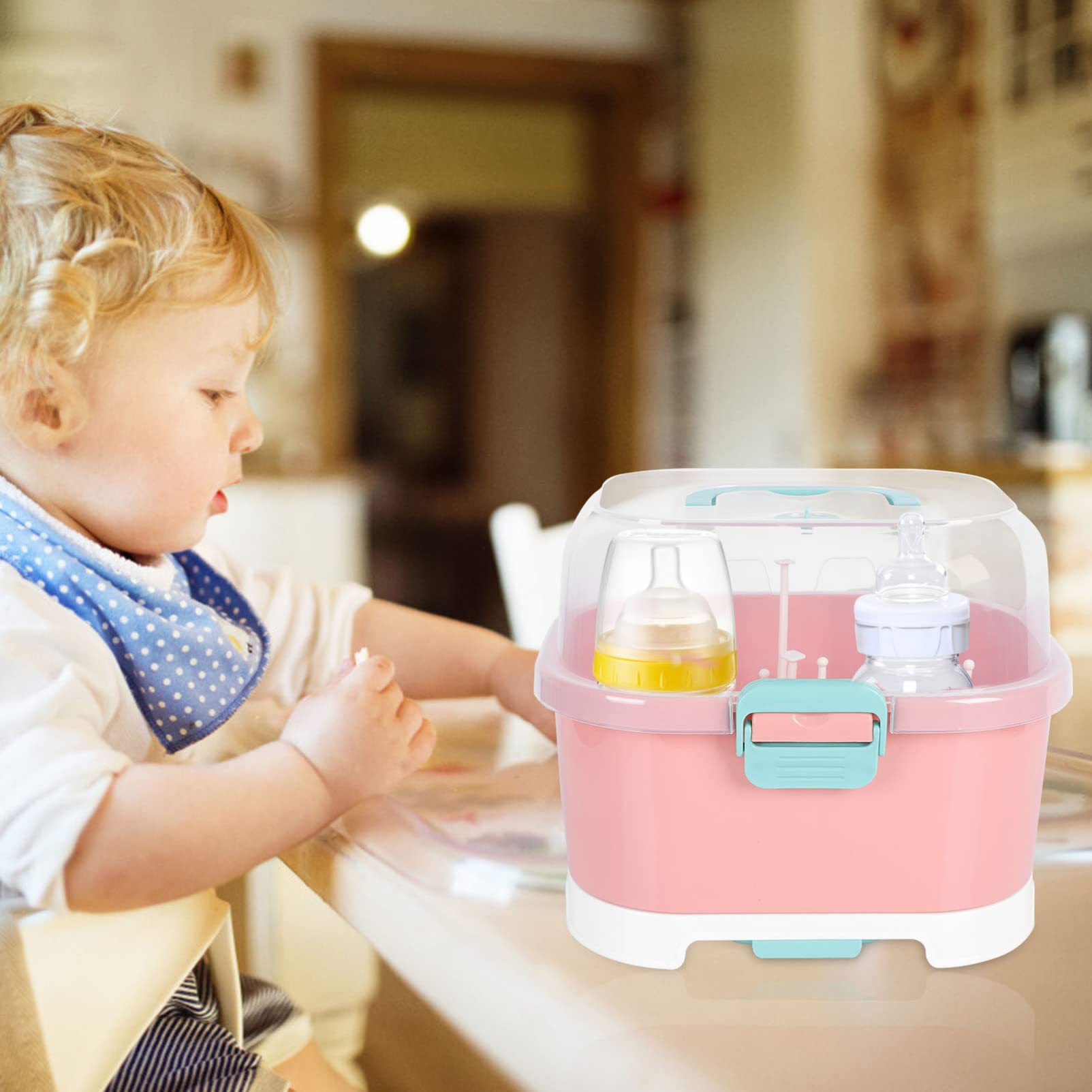 Boîte de rangement pour bouteilles d'alimentation - Égouttoir à vaisselle sur comptoir pour évier de cuisine - Égouttoir à vaisselle - Égouttoir à vaisselle - Filet de drainage - Vaisselle