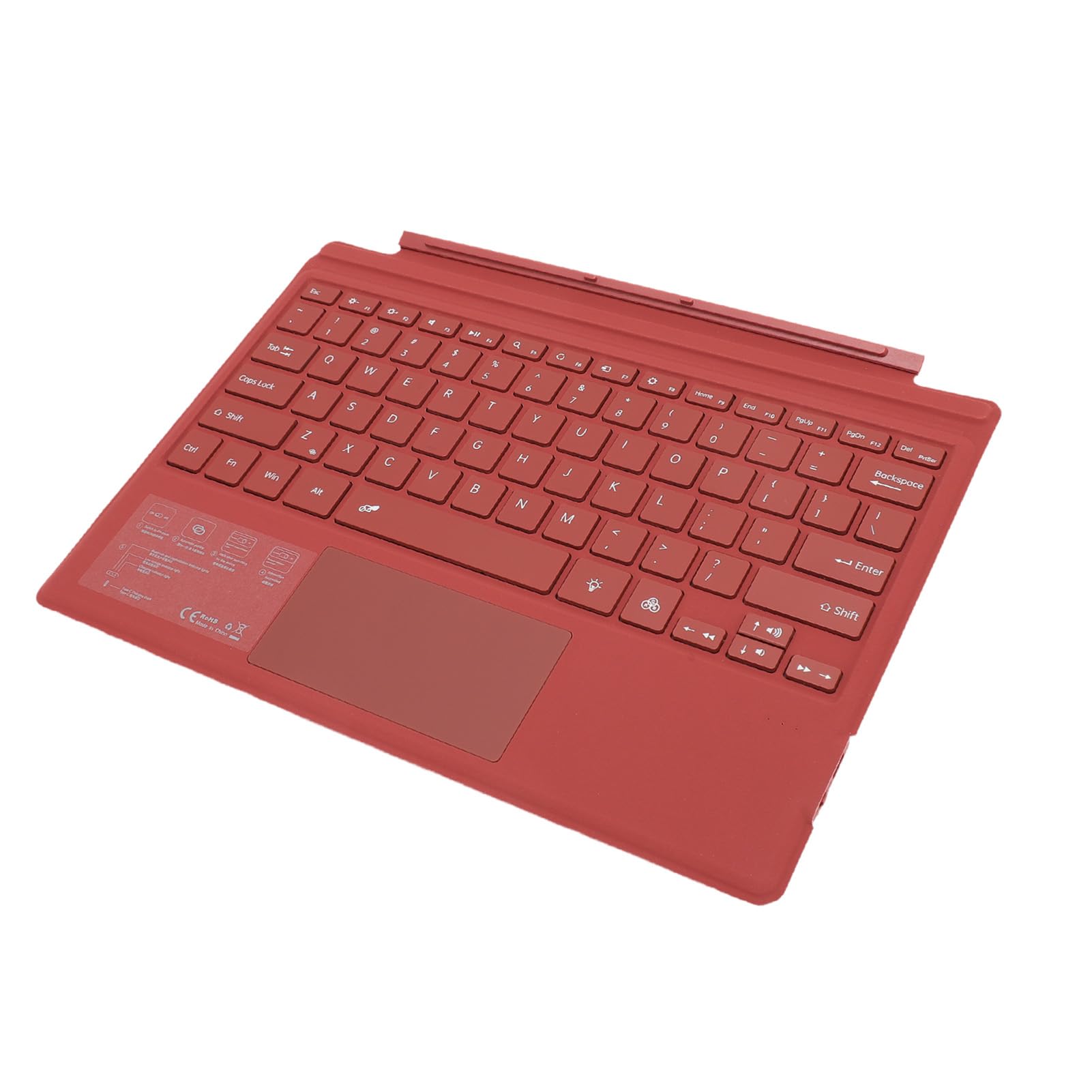 Tastiera magnetica colorata per tablet Pro 3 4 5 6 7, multi-touchpad per impiegati ricaricabili (rosso)