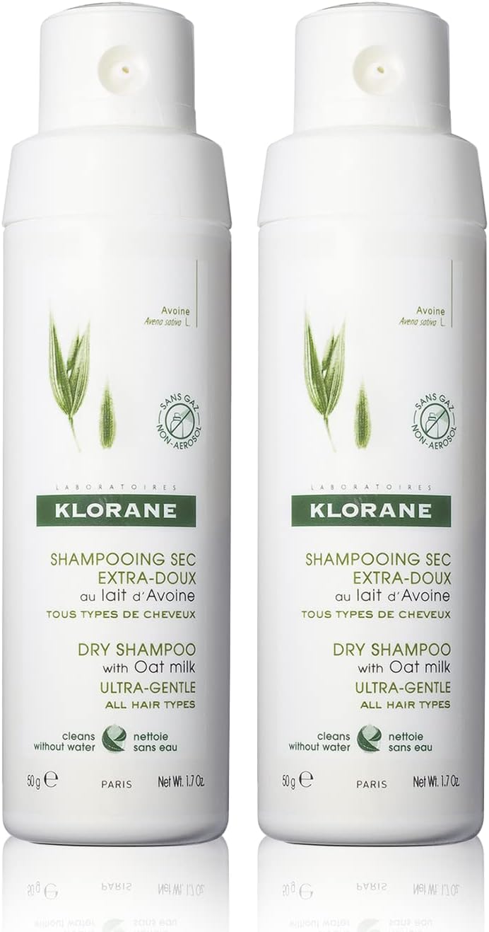 Klorane Ultra Gentle Dry Shampoo with Oat+ - Gentle Formula - Instantly Revives Hair and Eliminates Odor, Dirt, and Oils - Hypoallergenic & Vegan - Paraben & Sulfate-Free