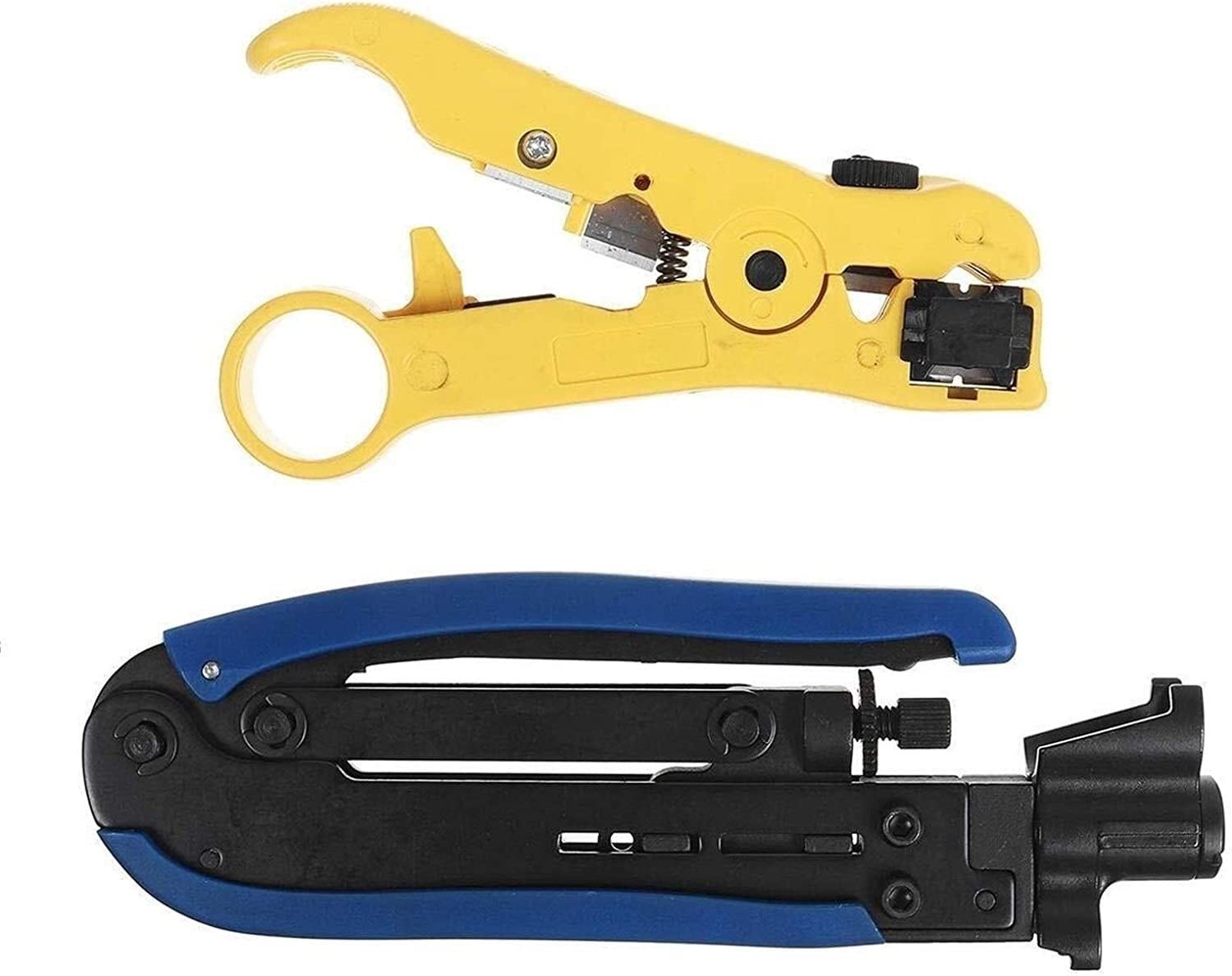 Pelacables, RG7 RG6 RG11 Conector Cable Coaxial Crimper Pelacables Alicates Herramienta de compresión Kits de Herramientas de Hardware
