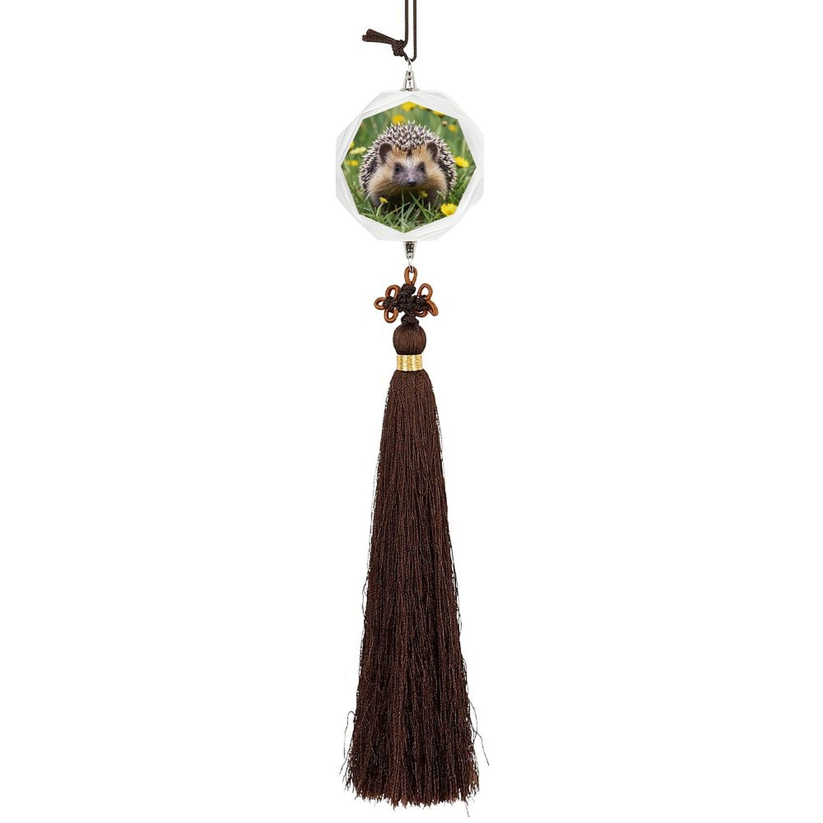 Crystal Auto Pendant Charms Hexagon Crystal Car Rear View Mirror Charms Hedgehog Auto Hanging Interior Ornament Pendant Car Interior Accessories for Women Men CarCharms Decor