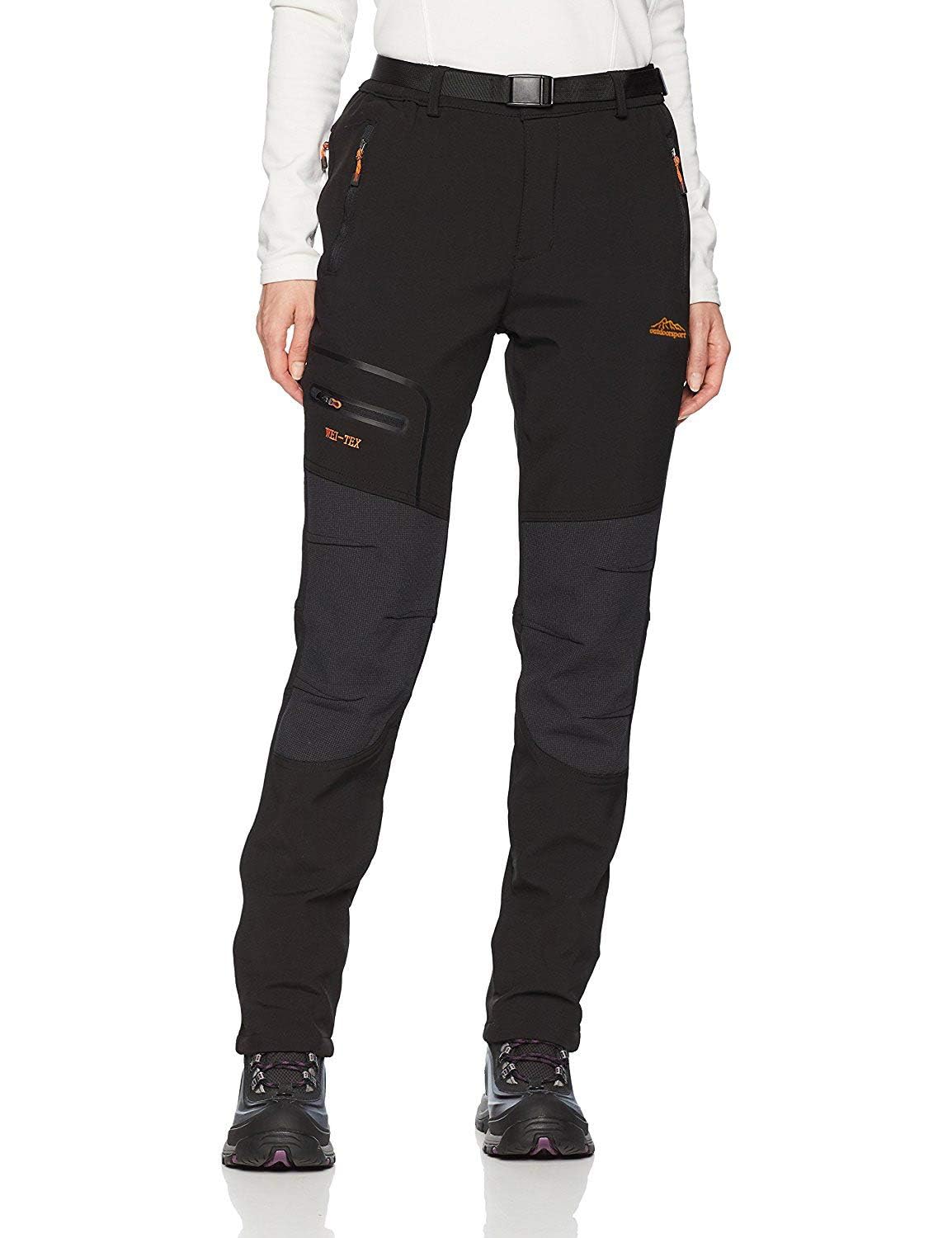 BenBoy Pantalones de Nieve Montaña Mujer Impermeables Invierno Calentar Pantalones Trekking Escalada Senderismo Esquiar Softshell