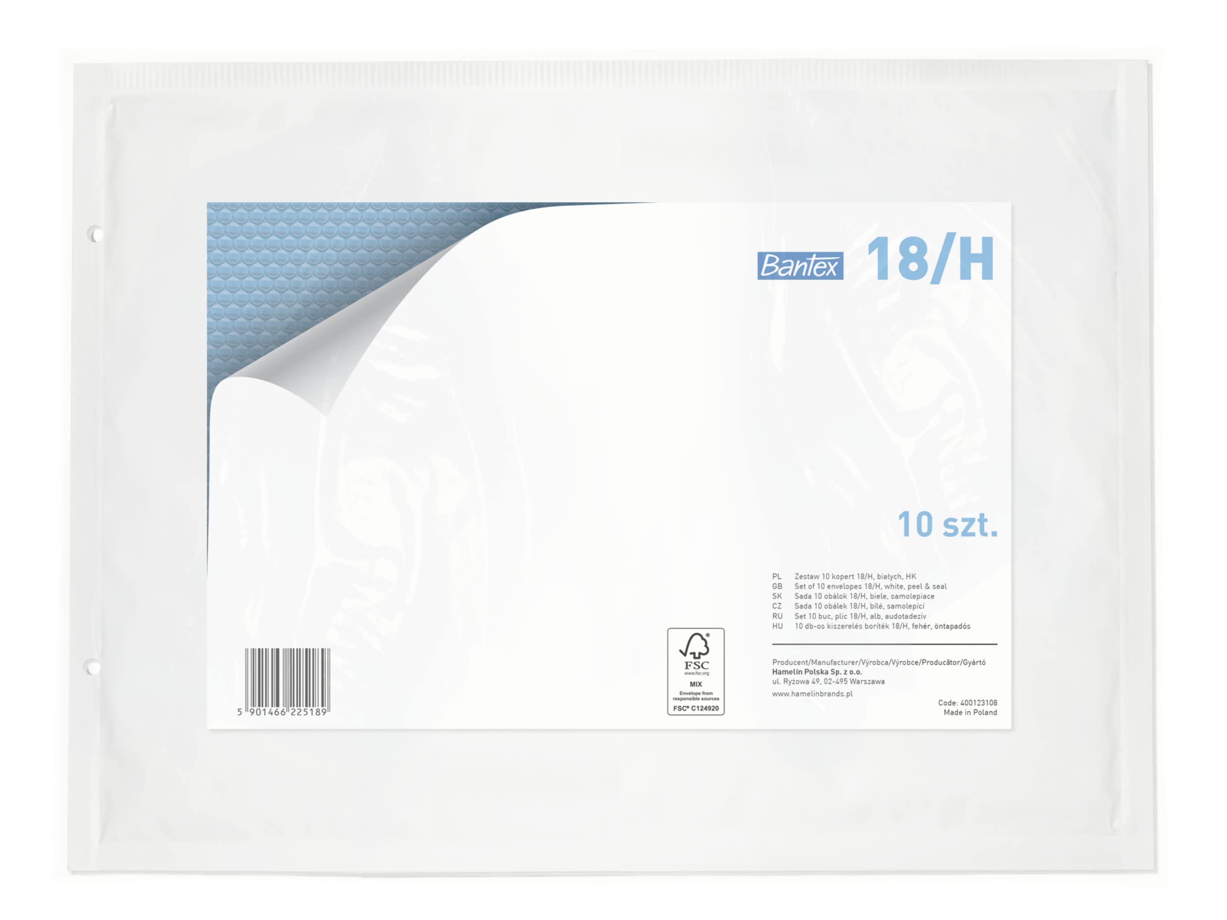 Lot De 10 Enveloppes à Bulles Bantex I9 320x455mm - Enveloppes D'Expédition Blanches Solides Avec Fermeture Autocollante