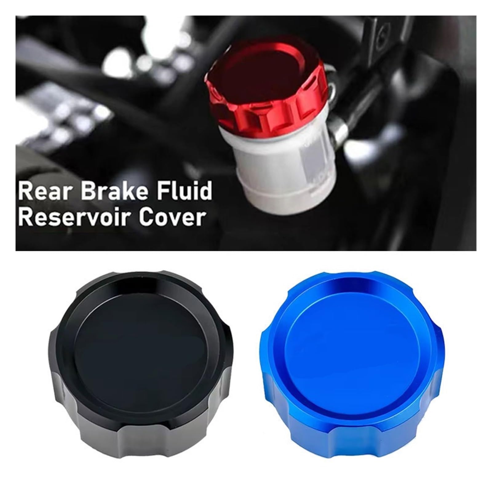 KEXINDIANZI Compatible With BMW S 1000 RR S1000RR 2008-2021 2022 2023 Accessories Motorcycle CNC Rear Brake Fluid Reservoir Cap Oil Tank Cover(Red)