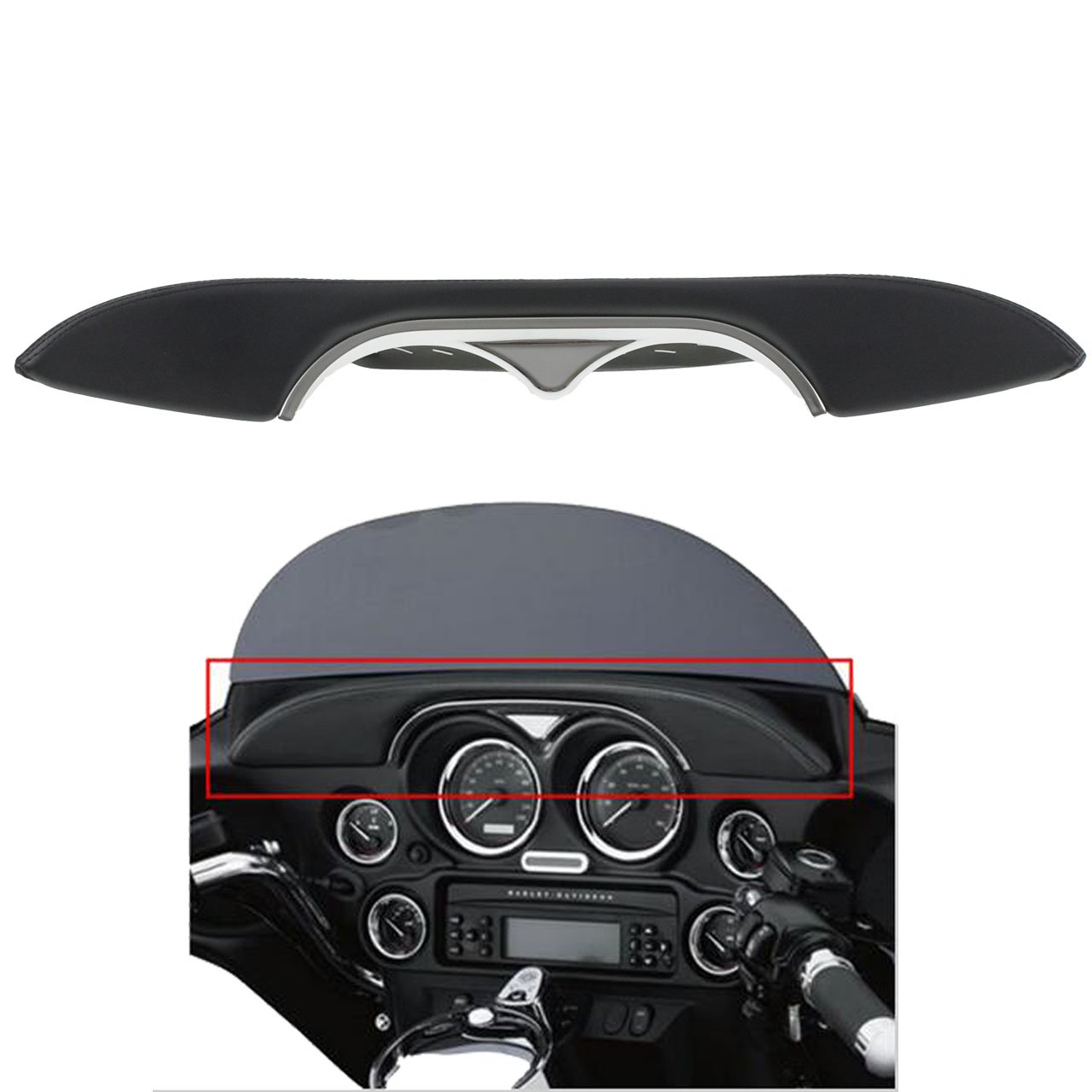 HDBUBALUS Motorcycle Front Frame Inner Accent Fairing Dash Pad Buffer Cushion Protector for Harley Electra Glide Classic EFI FLHTCI