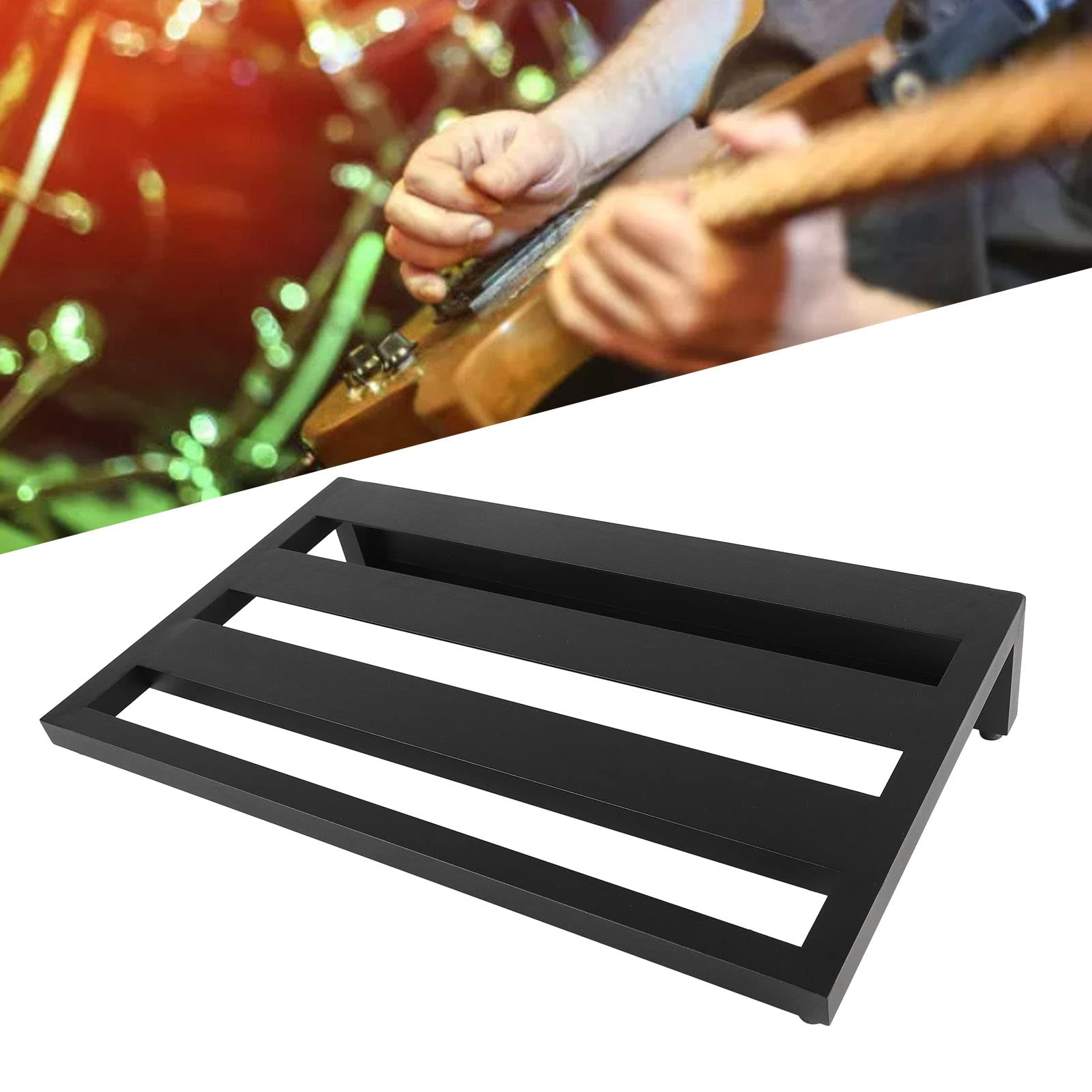 Generic Gitarren-Pedalboard, Extra Großes Tragbares Gitarreneffekt-Pedalboard aus Aluminiumlegierung mit Tragetasche für Professionelle Musiker und Gitarren-Enthusiasten (PB 3)