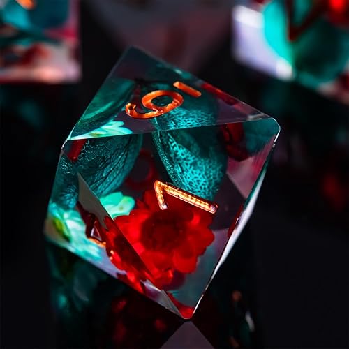 Miniatura 5 de DND - Juego de dados poliédricos de FugaCity de 7 piezas de borde afilado, 100 % hechos a mano, juego de dados poliédricos de FugaCity Dungeons and