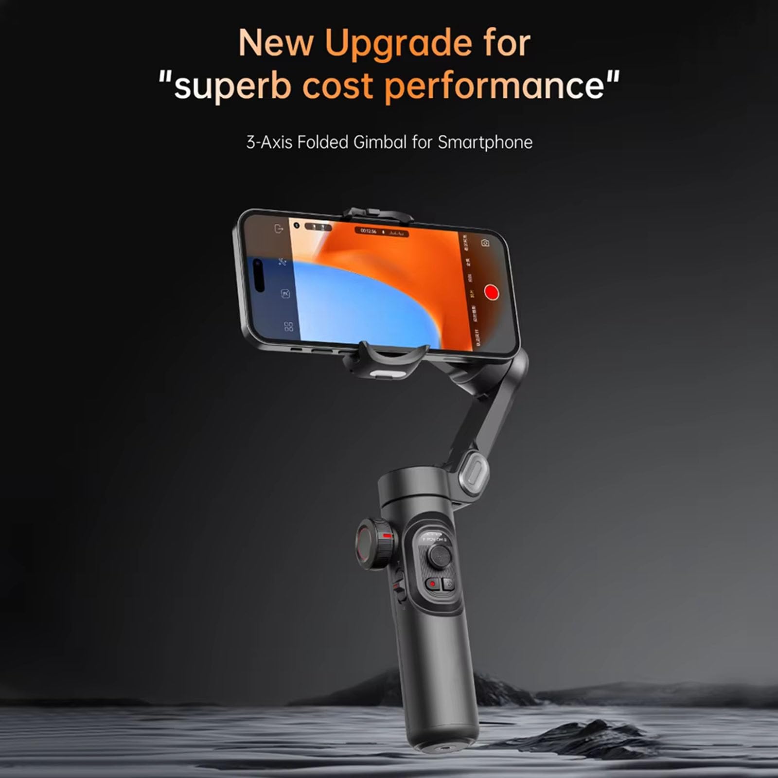 Stabilizator gimbala do smartfona, 3-osiowy ręczny stabilizator gimbala do smartfona z magnetycznym światłem wypełniającym RGB do nagrywania wideo, śledzenia twarzy i obiektów