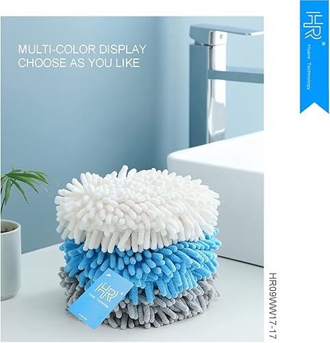 Miniatura 9 de HR Huare Technology Toalla de mano de felpilla mejorada para colgar en la cocina y el baño, de secado rápido, toalla de mano con lazo para colgar,