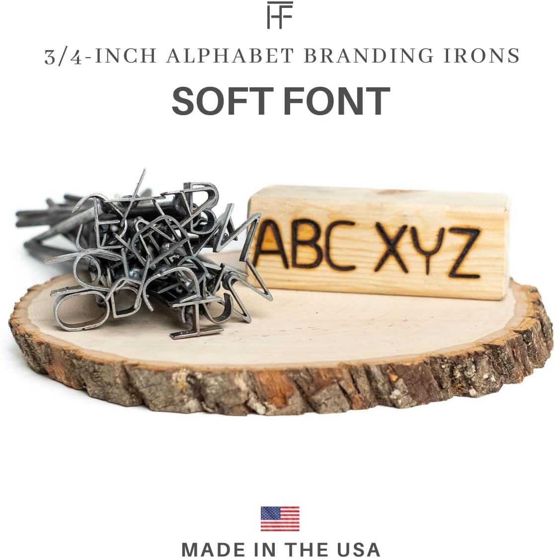 3/4" Alphabet Mini Steel Branding Irons Kit for Hats, Wood Burning, DIY Beginner Adult Crafts Bullet Points