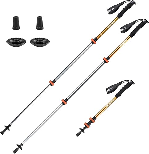 Naturehike - Bastones de senderismo plegables, bastones de senderismo ajustables de aluminio ligero, absorción de impactos con correas para la
