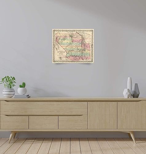 Miniatura 3 de Imagekind Wall Art Print Entitled Vintage Map of New Mexico and Utah (1857) by Alleycatshirts  20 x 16