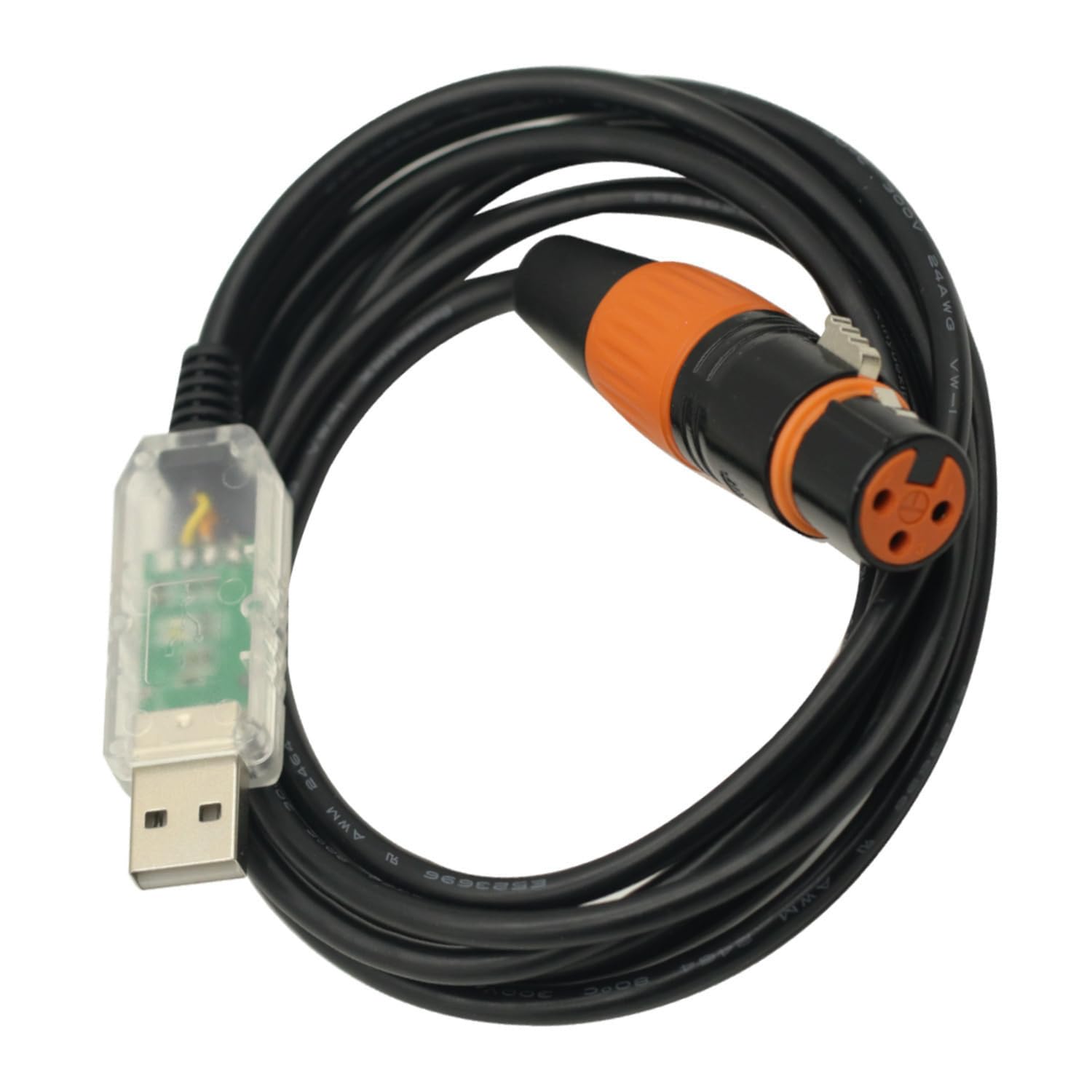 Cable adaptador de interfaz USB a DMX para PC DMX512, regulador de intensidad FT232 RS485 DMX, cable de conversión de señal USB para DMXControl ArtNet MagicQ QLC FREESTYLER, cable convertidor serie