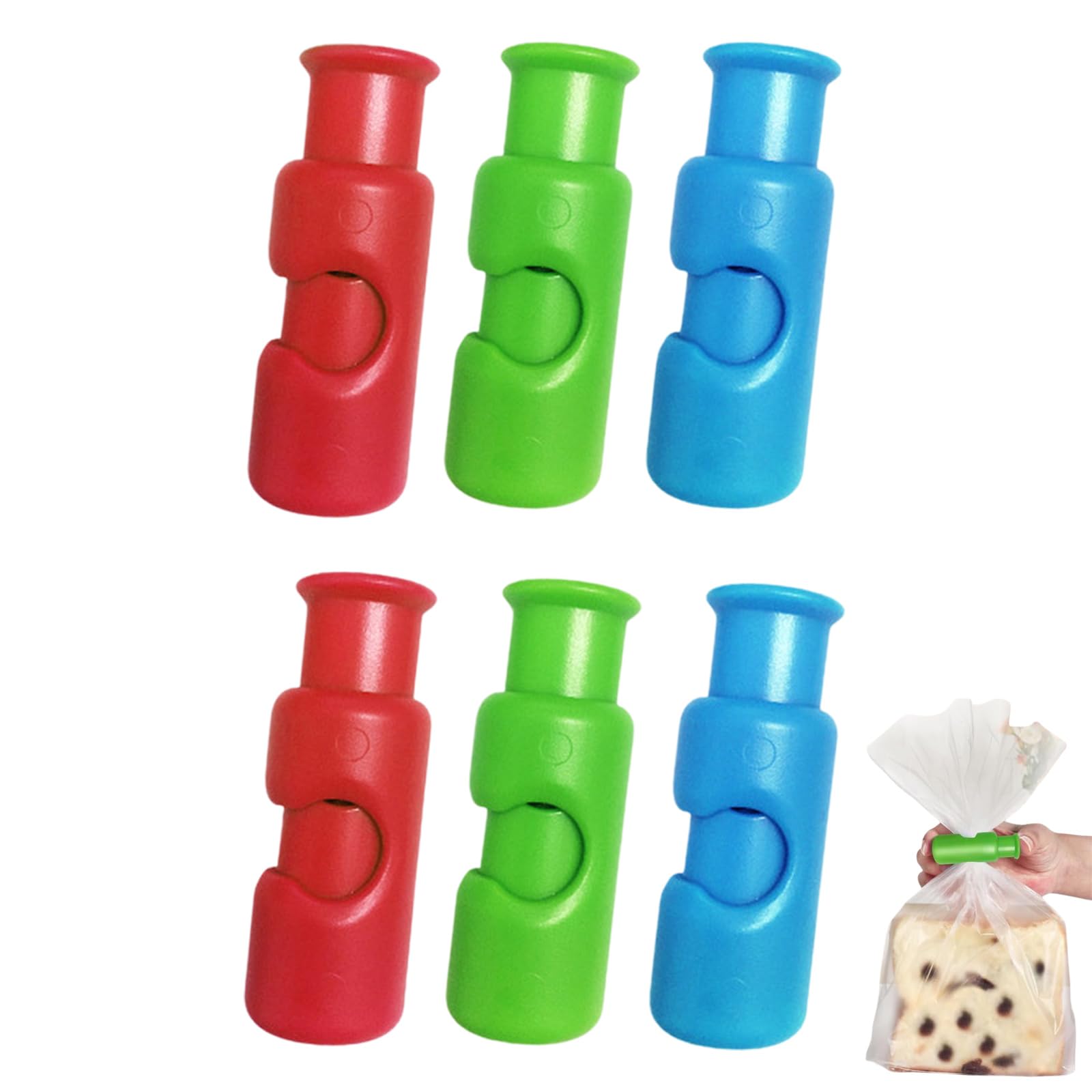 Bag Clips, New Chip Clips Bag Food, Reusable Grocery, Snack Bread Closure Clip, Food for Plastic (6 Pcs)