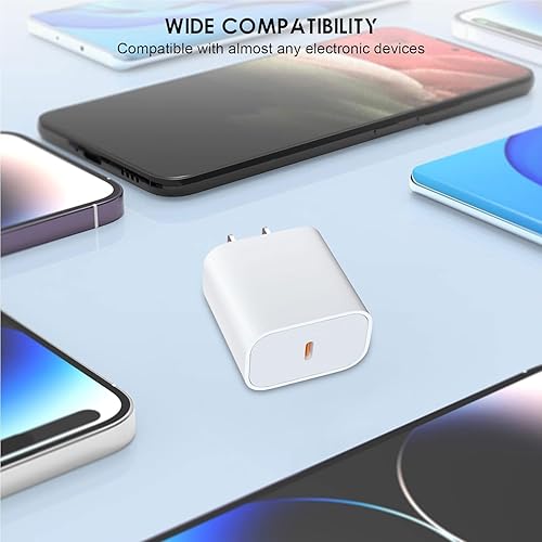 Miniatura 6 de Paquete de 3 cargadores USB C de 40 W de carga rápida con cable USB C de 6 pies, cargador tipo C para iPhone 17/17 Pro/17 Pro Max/16/15/15 Pro Max,
