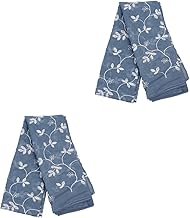 HOMSFOU 2 Peças De Tela De Janela De Folha De Videira Azul Painéis De Cortina Transparente Persianas De Janela Cortinas Bordadas Cortinas Escurecidas Cortinas De Quarto Cortinas De