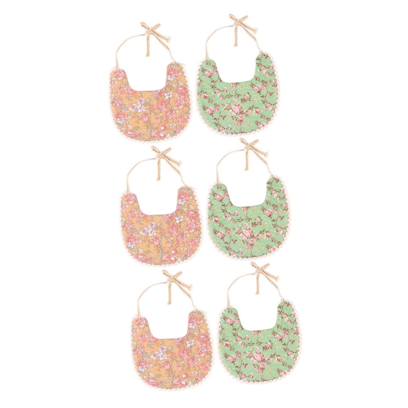 UPKOCH 6piezas Baberos De Algodón Para Bebés Doble Capa Unisex Absorbentes y Ajustables Perfectos Para Alimentación Rechazo De Saliva