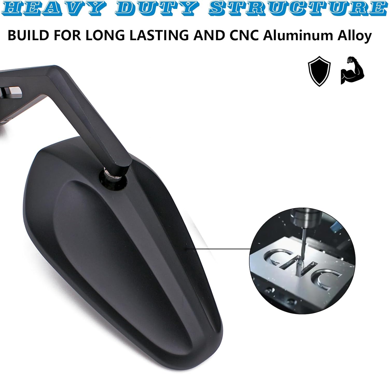 Black Motorcycle Bar End Mirrors Rear View CNC Compatible With Most Honda Grom, Yamaha Kawasaki Ducati Suzuki Street Sport Naked Road Bike Cruisers Touring Scooter and More