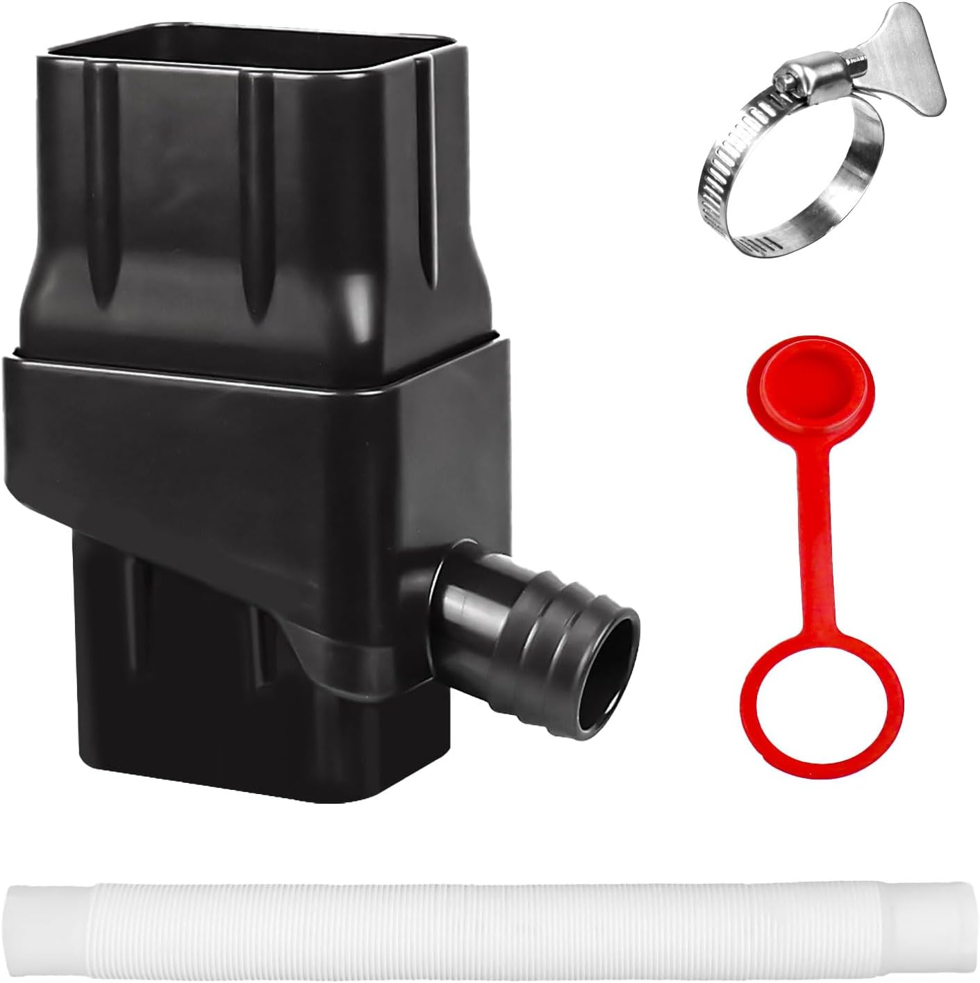 Kit Récupérateur Eau De Pluie - Dérivateur Gouttière + Tuyau Flexible + Collier - Pour Tuyau Descente 2x3 Pouces