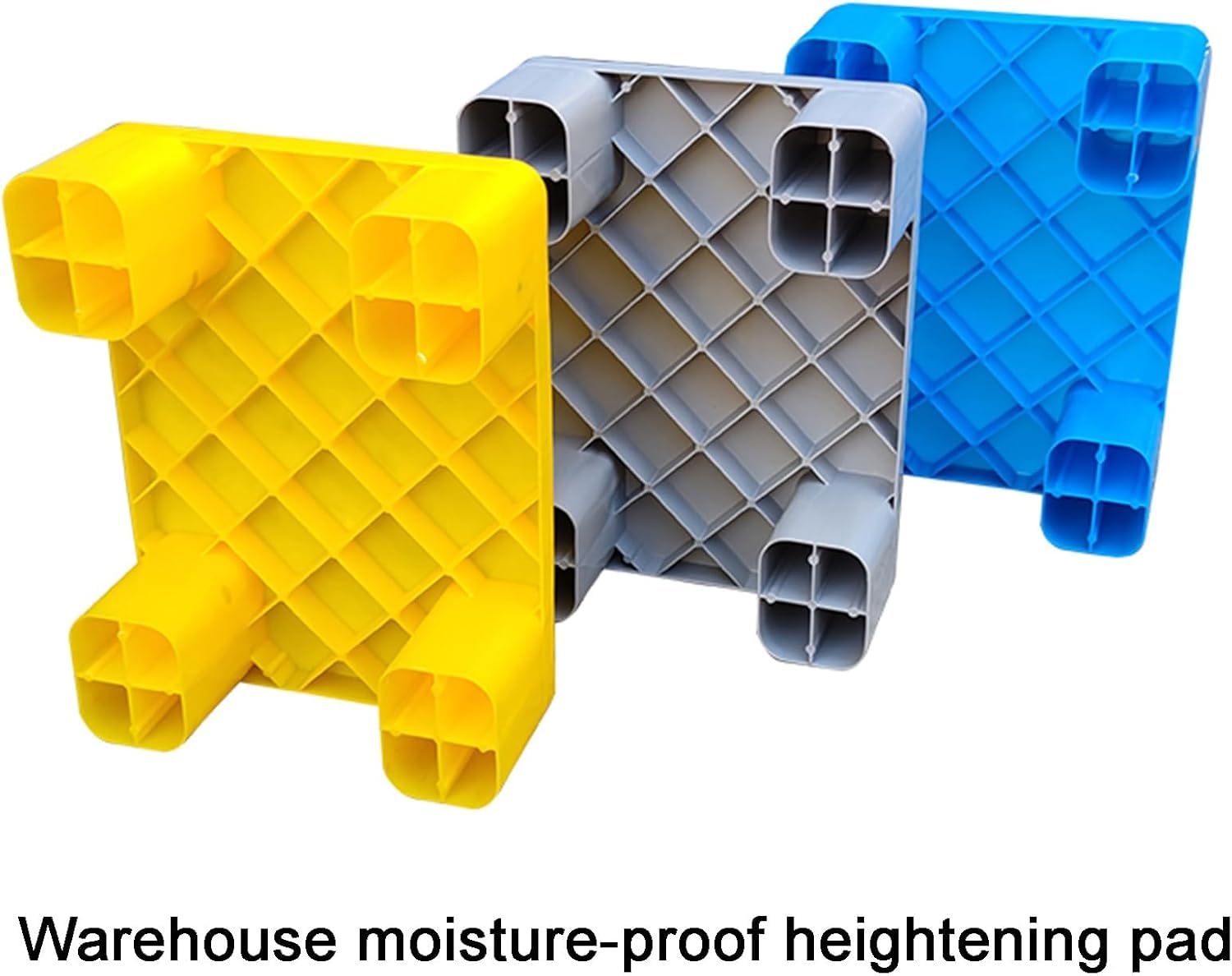 Palettes emboîtables en plastique – Palettes de sol en polyéthylène pour restaurants, cuisines, supermarchés et rangement de garage (gris, 40 x 30 x 12 cm)