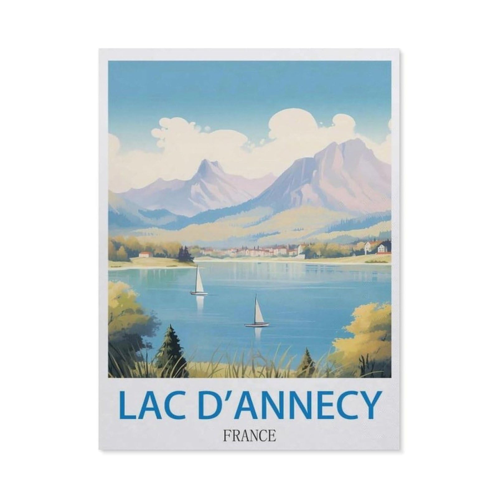 BEAYODKP DIY 5D Diamond Painting，Lac D'annecy France（40x50cm）