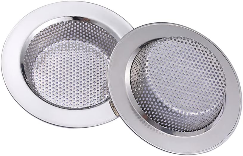 Yizhet 2PCS Kitchen Sink Strainer, 7.5cm/2.95 inch Width, 1.3cm/0.51 inch Depth, Stainless Steel Shower Hair Catcher, Bath Drain Cover