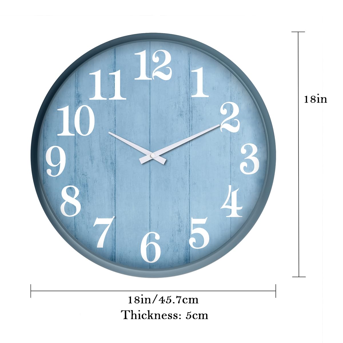 TOOCAT Grande horloge murale d'extérieur et d'intérieur, étanche, fonctionne avec piles, pour piscines, jardins, entrepôts, cours, salons, ateliers et bureaux