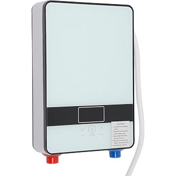 Electronic Instantaneous Water Heater 6500 W 220 V Water Heater with LED Display for Homes Schools Hospitals Offices Bars [Energy Class E]