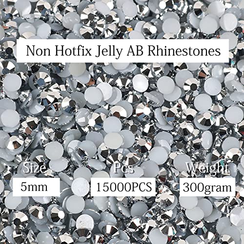 Big Pack 5Mm 15000Pcs Resin Rhinestone Flatback Round Ab Jelly Color Rhinestones For Nail Art, Bottles, Makeup Clothes Shoes Cup Diy Crafts Supplies #TOP1