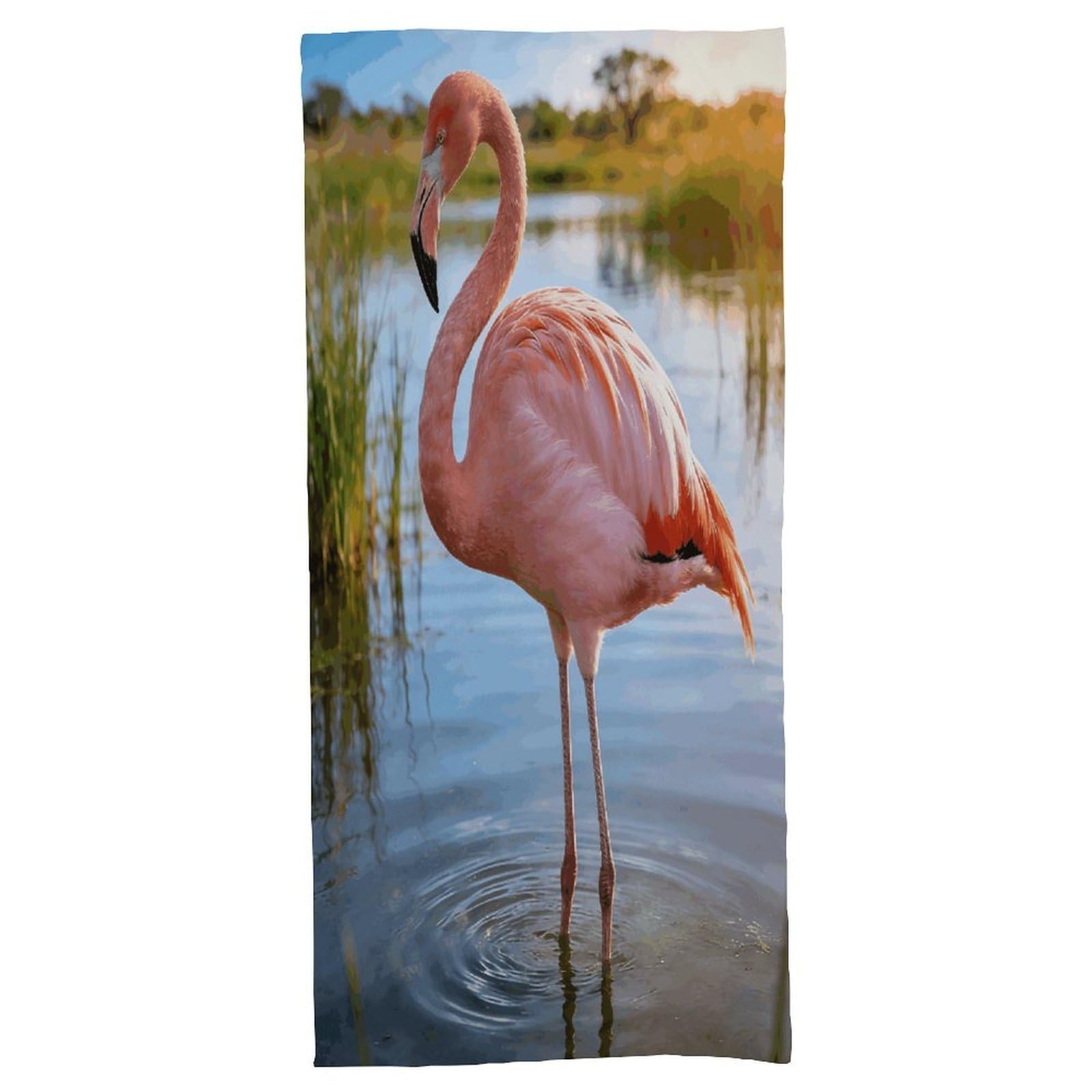 Fodpand Style Elegant Flamingo With National Flag Bath Towel, Highly Absorbent & Quick Drying Beach Towel, Compact & Lightweight Pool Towel For Bathroom, Beach, Pool, Gym, Spa, And Hotel Use