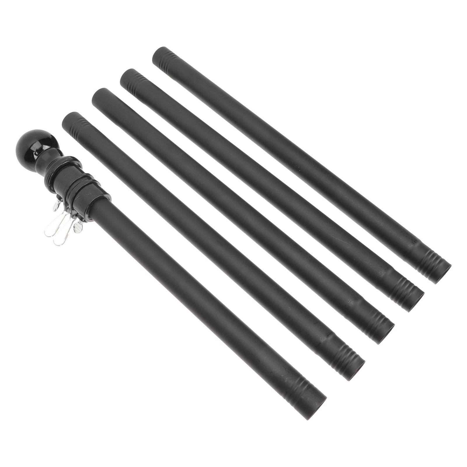 Mât de drapeau anti-enchevêtrement Galpada 1,8 M en acier inoxydable noir