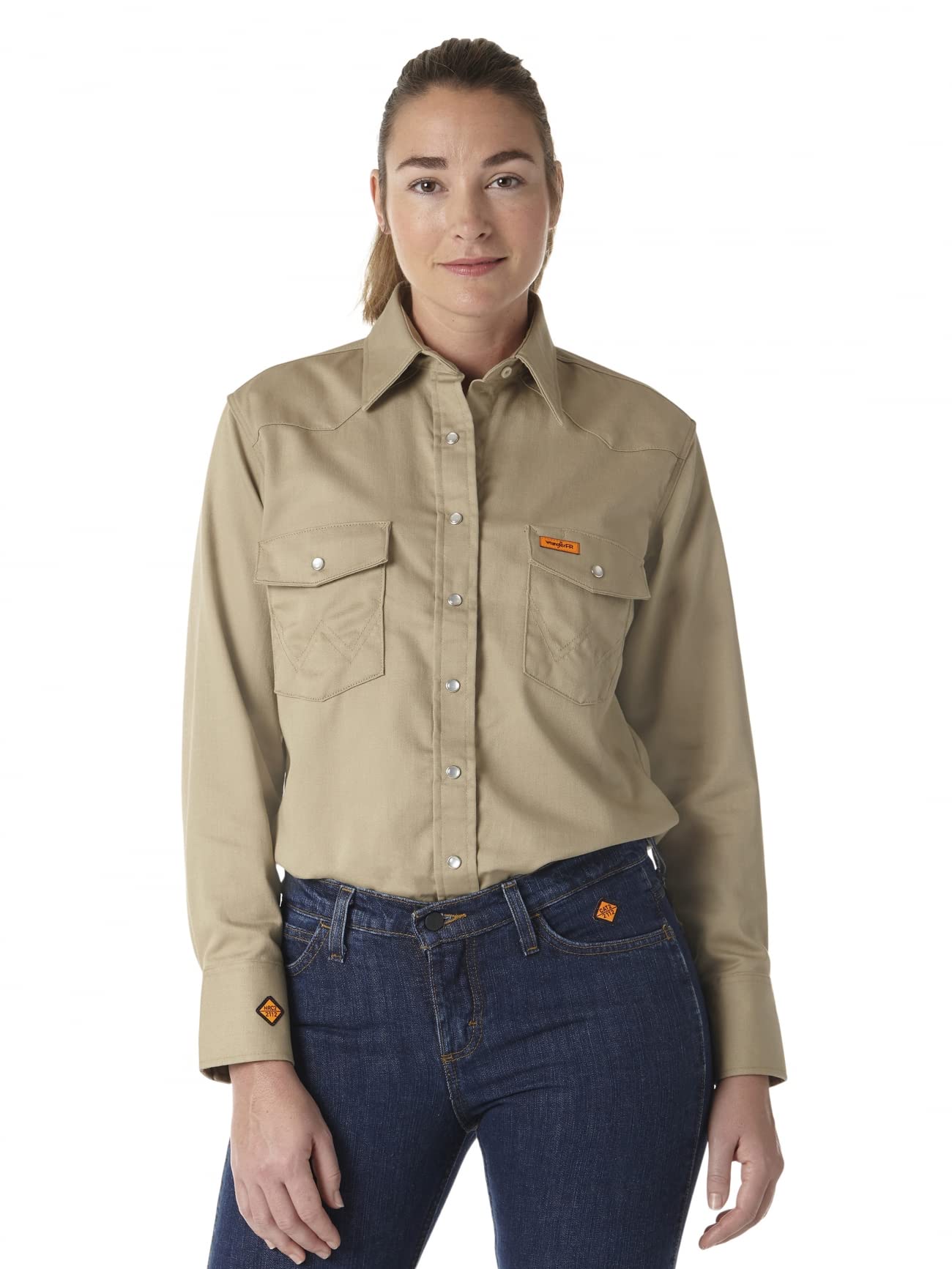 WranglerRIGGS WORKWEAR Women's FR Western Long Sleeve Snap Workshirt