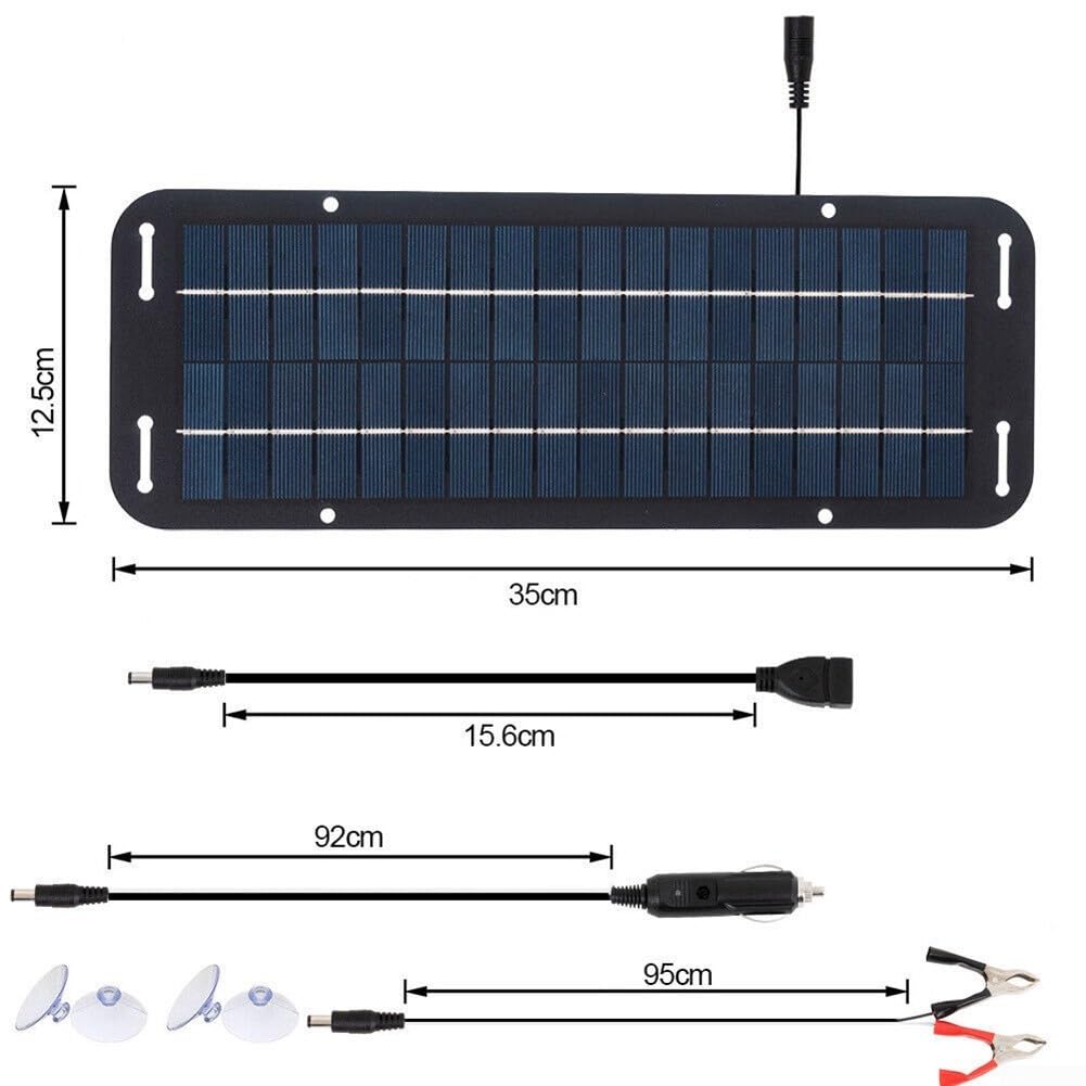 Pannello Solare Portatile 12V – Ad Alta Efficienza, IP65 Impermeabile, Dimensioni 33,5x12,5 Cm, Con Protezione Da Sovraccarico, Per Auto, Camper, Barca E Moto