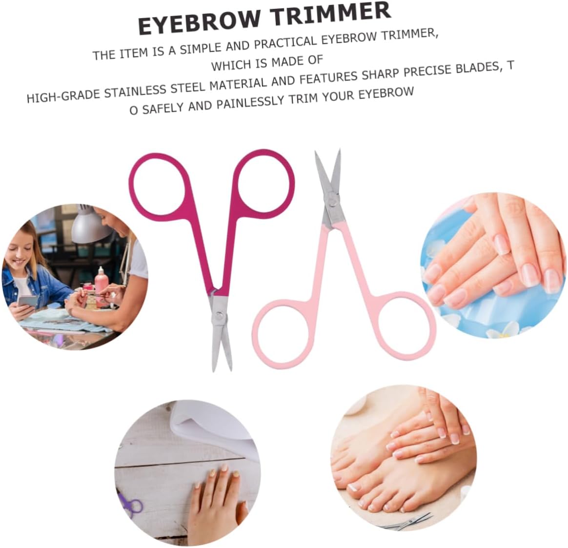 Didiseaon 6pcs Stainless Steel Eyebrow Trimmers Curved Scissors Tool for Eyebrow Grooming and Facial Hair Removal Lightweight and Easy to Use for Home Travel