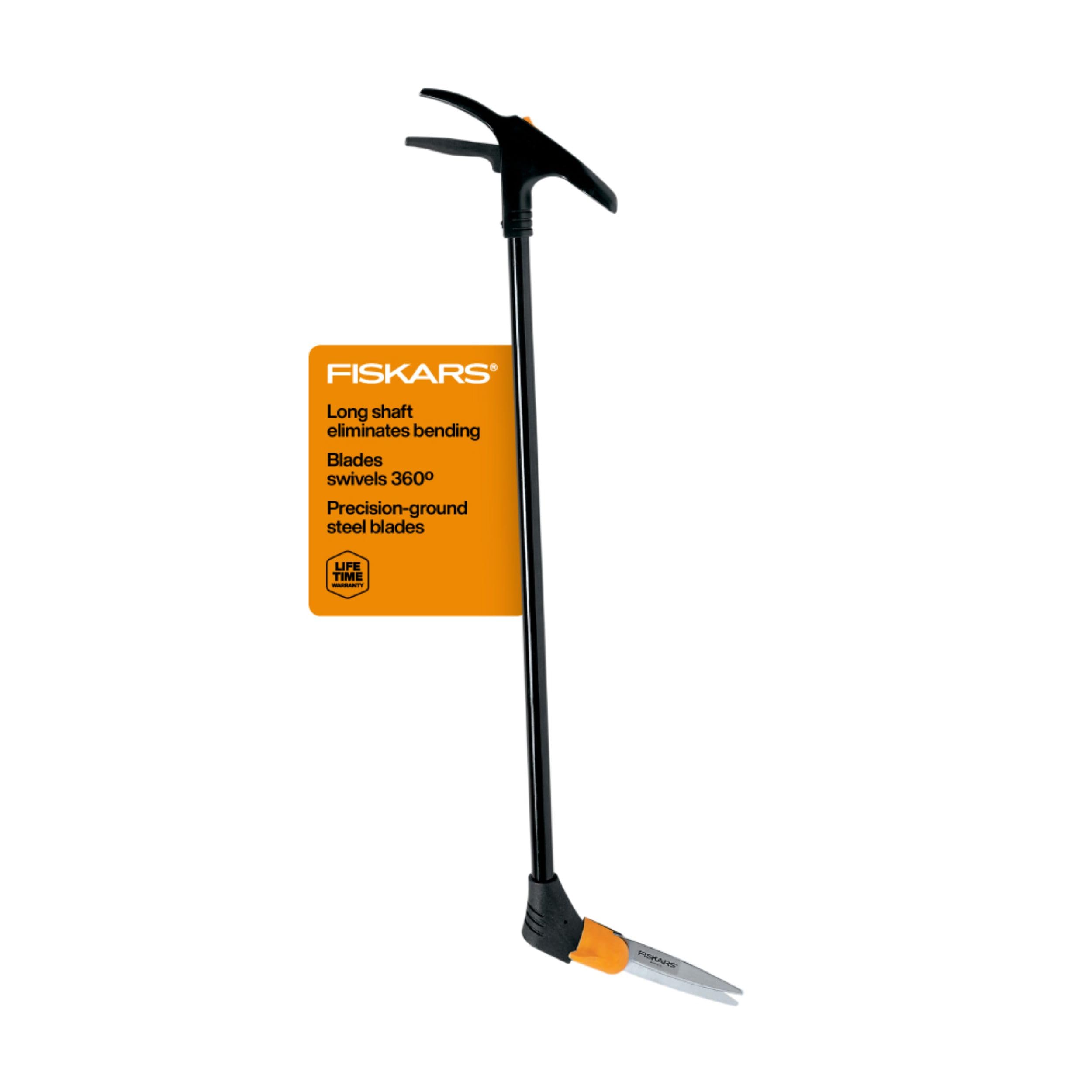Fiskars Grass Shears, Long Handle, 36-Inch Handle Lawn Shears for Trimming Grass while Standing, Grass Cutter with 360-Degree Swivel Blade