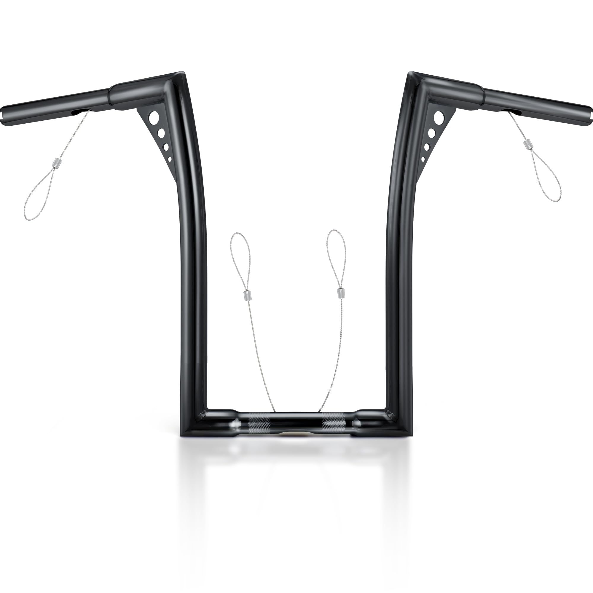 MoKitDora Sportster Dyna Softail Road King Road Glide Ape Hanger Handlebar 16" Rise 1-1/4” Fat 1" Clamp Batwing Apes Z Bars for Harley XL883 1200, Black