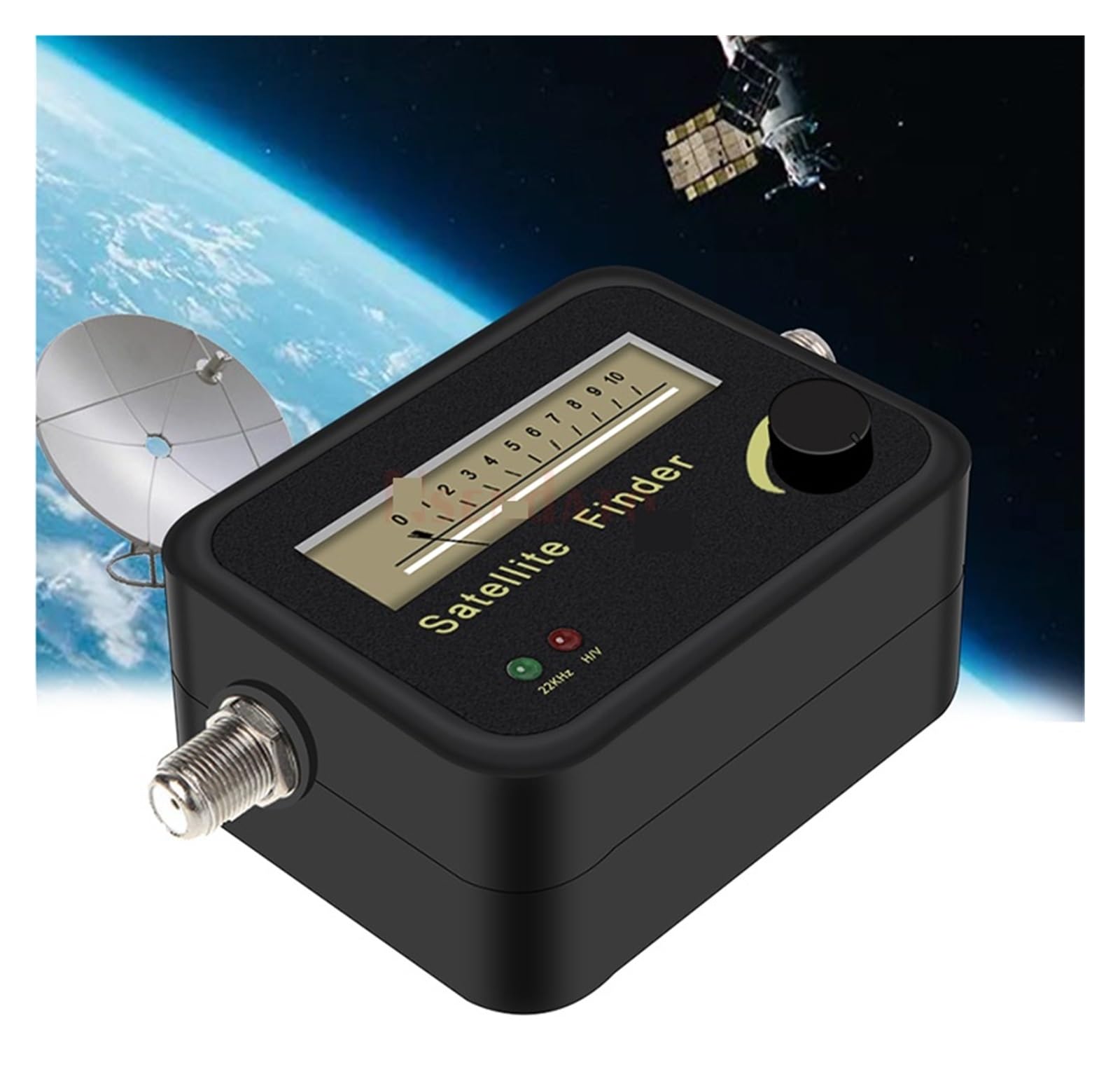 Satfinder digitale Misuratore di segnale Puntatore Ricevitore TV satellitare Sat Finder Alta sensibilità(Added White cable)