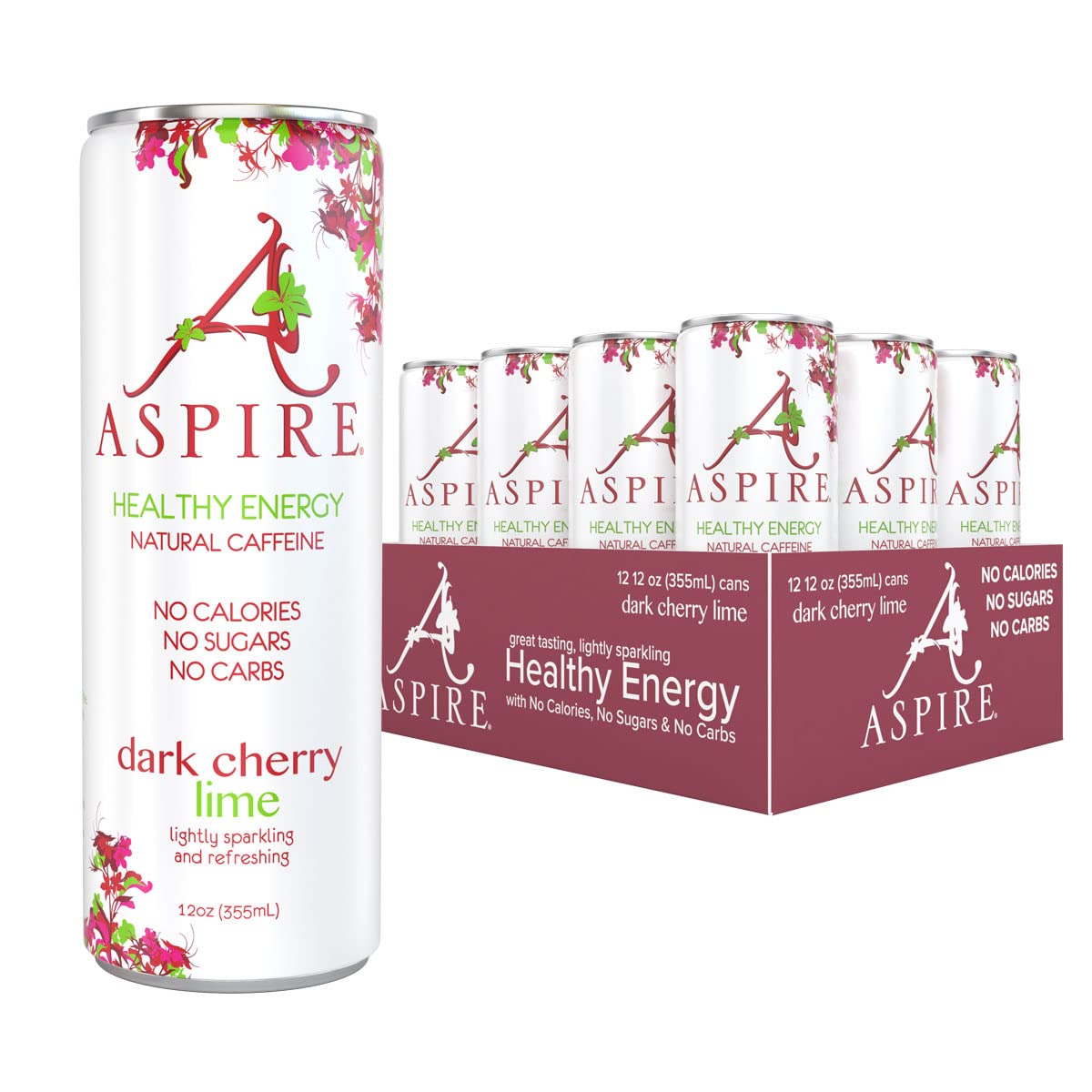Buy Aspire Healthy Energy, Dark Cherry Lime, Sugar Free Energy Drink