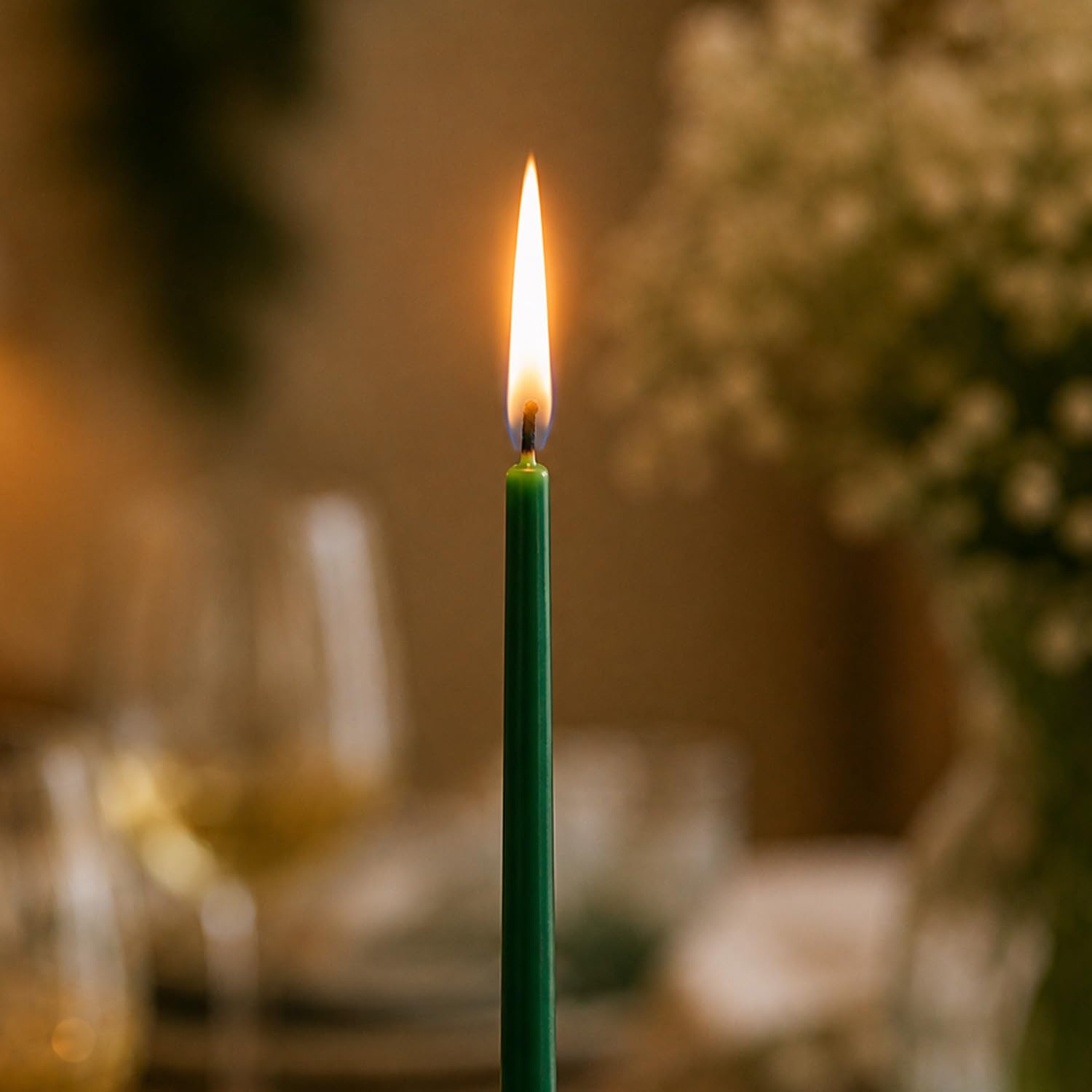 Petekoğlu 40 velas verdes de cera de abeja pura, sin goteo, sin humo, altas, finas velas decorativas para oración de iglesia, decoración o velas de cumpleaños, velas perfumadas a miel