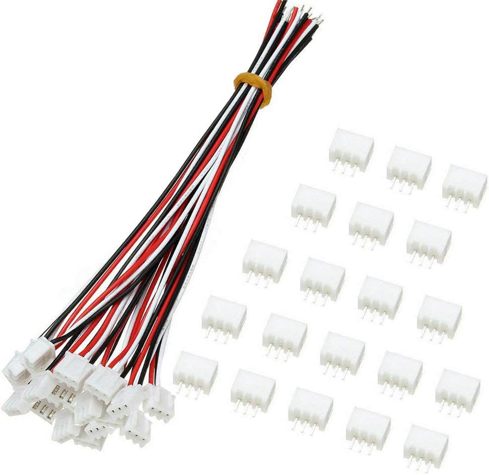 20 Sets Mini Micro 3pin JST XH Connector Plug 2.54mm With 24AWG Wires Cables 150mm Length Pin Connectors Terminals