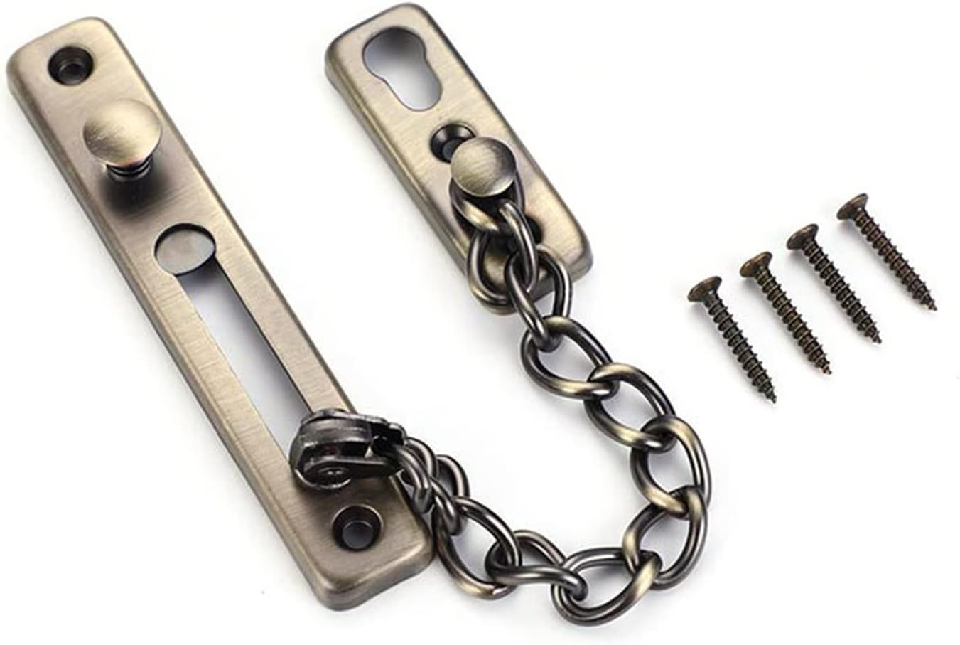 Chain Lock Stainless Steel Chain Door Protector, Safety Chain Lock with Spring Button, Anti-Theft, Door Lock(Gold)