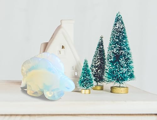 Miniatura 5 de QINJIEJIE Estatua de cristal de estegosaurio de ópalo de 2 pulgadas, estatua de piedras preciosas pulidas naturales para habitación, oficina,
