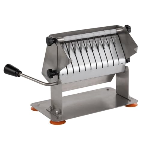 GastroHero Currywurstschneider I Manueller Bratwurstschneider mit Edelstahlmessern I 10 Messer I Currywurst Schneider für Imbiss und Gastronomie I Profi